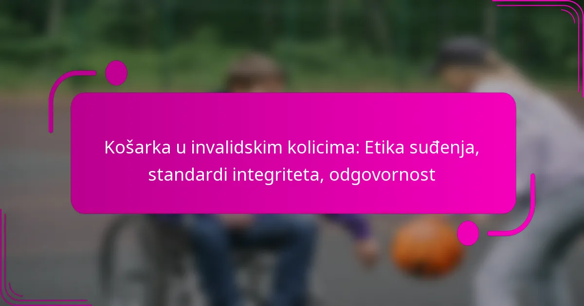 Košarka u invalidskim kolicima: Etika suđenja, standardi integriteta, odgovornost