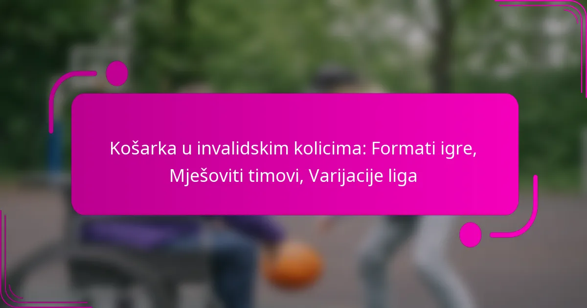 Košarka u invalidskim kolicima: Formati igre, Mješoviti timovi, Varijacije liga