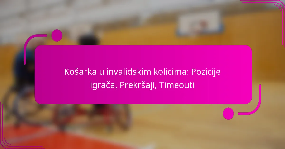 Košarka u invalidskim kolicima: Pozicije igrača, Prekršaji, Timeouti