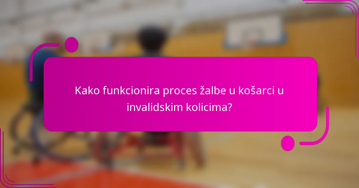 Kako funkcionira proces žalbe u košarci u invalidskim kolicima?