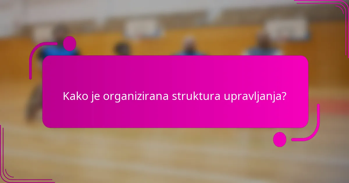 Kako je organizirana struktura upravljanja?