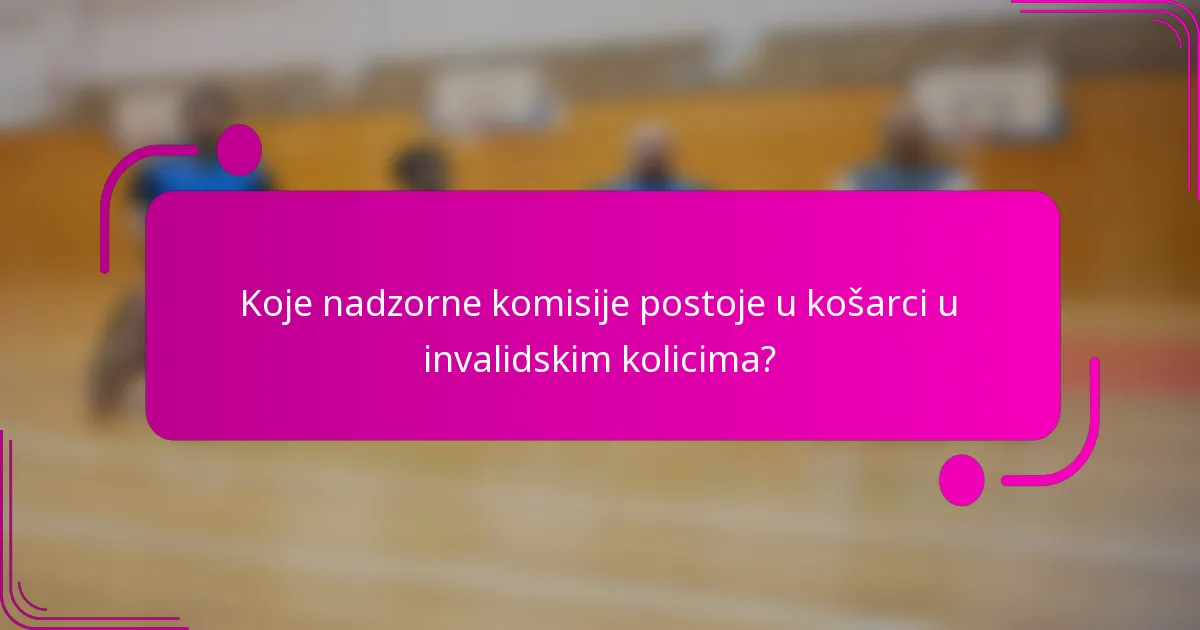 Koje nadzorne komisije postoje u košarci u invalidskim kolicima?