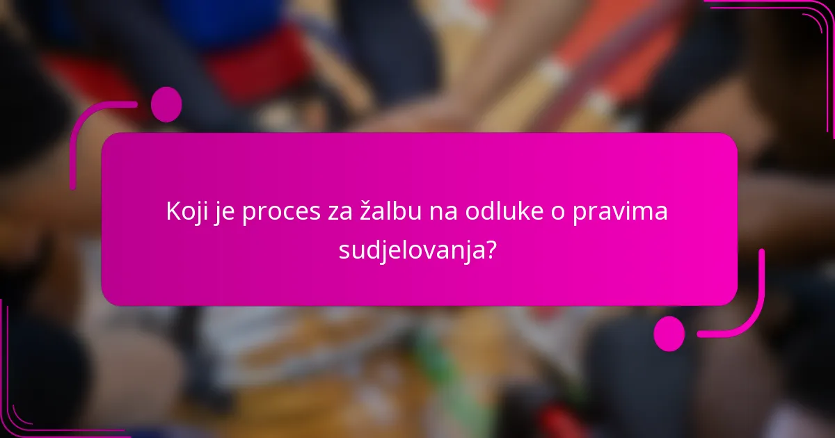 Koji je proces za žalbu na odluke o pravima sudjelovanja?